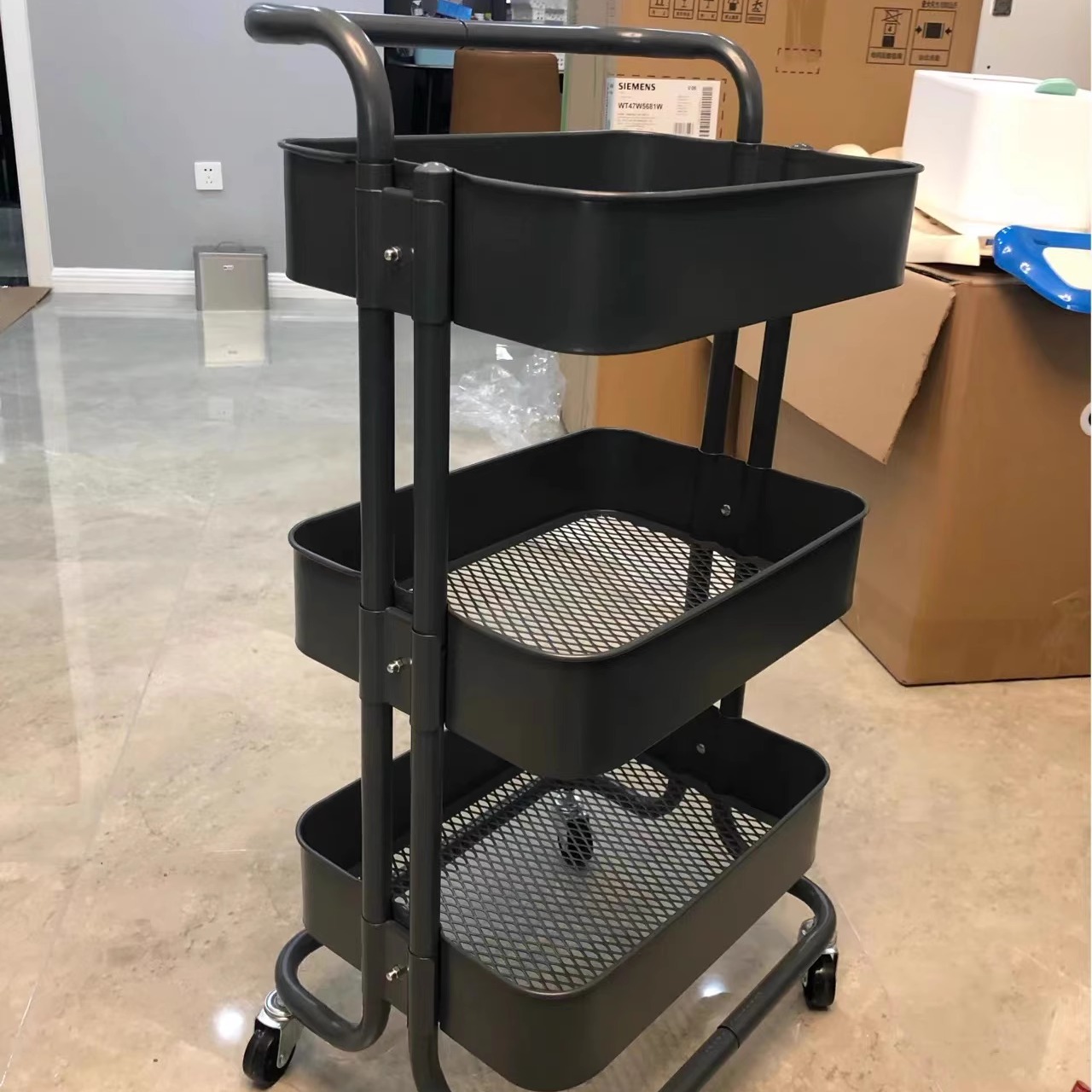 落地多层可移动零食收纳架卧室婴儿用品小推车美容院幼儿园水杯架 - 图1