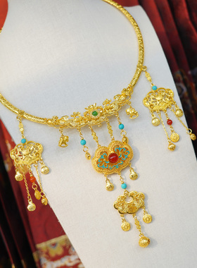 云深雾浅 翼马当先 原创马年明制汉服璎珞古风项圈平安富贵锁配饰