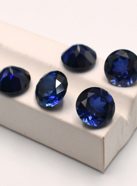 5A多版切圆形蓝宝石裸石 矢车菊蓝宝 首饰配石 过钻笔蓝刚玉圆钻