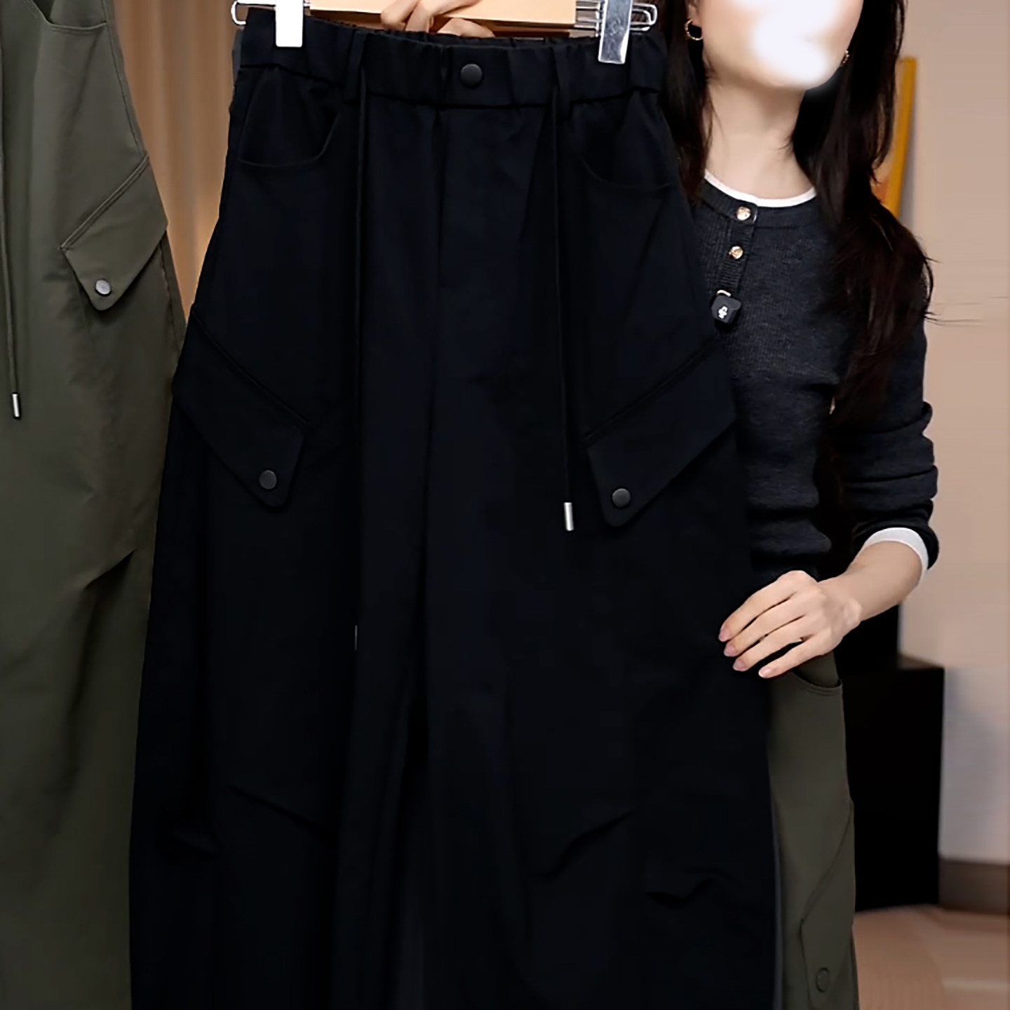 Ader阔腿工装裤女2026春季新款时尚百搭高腰显瘦宽松休闲弯刀裤潮,淘宝优惠券,粉丝福利购,淘宝优惠卷