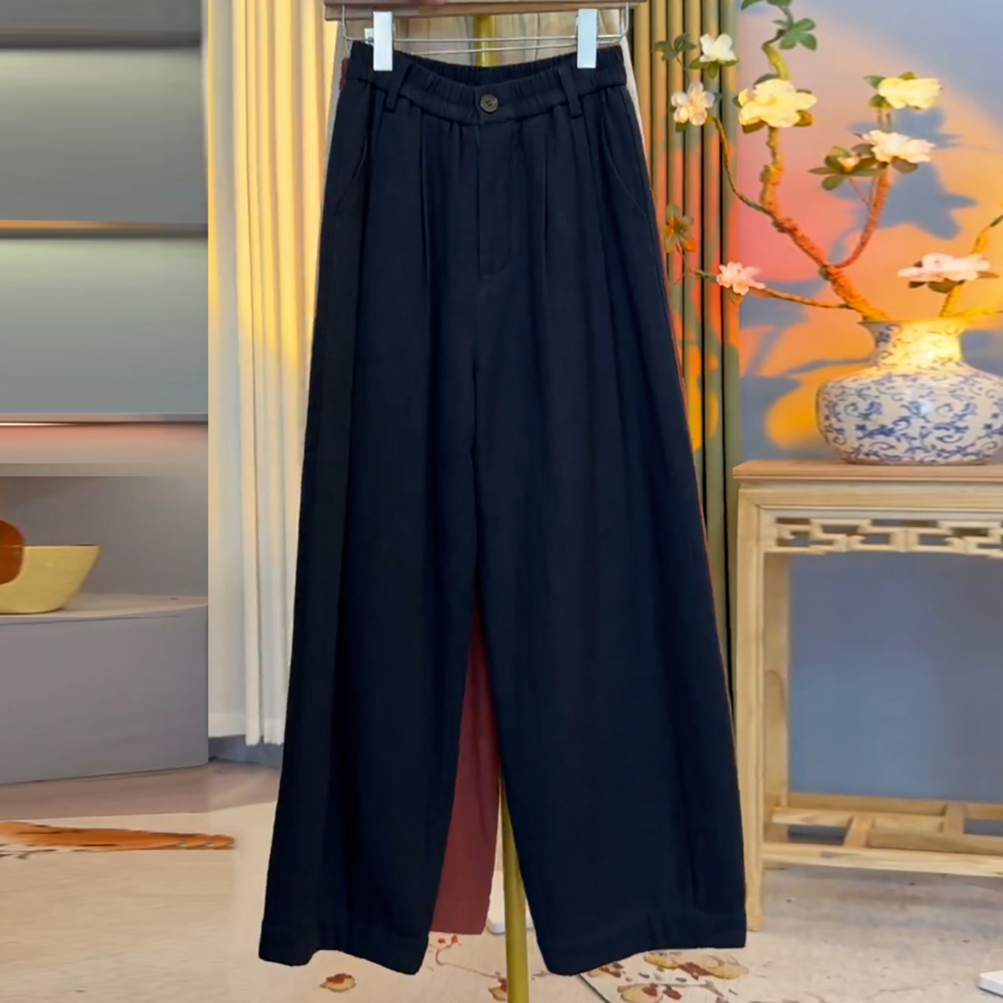 Ader松紧腰加厚保暖阔腿棉裤女2025冬季新款高腰宽松遮胯百搭裤子,淘宝优惠券,粉丝福利购,淘宝优惠卷