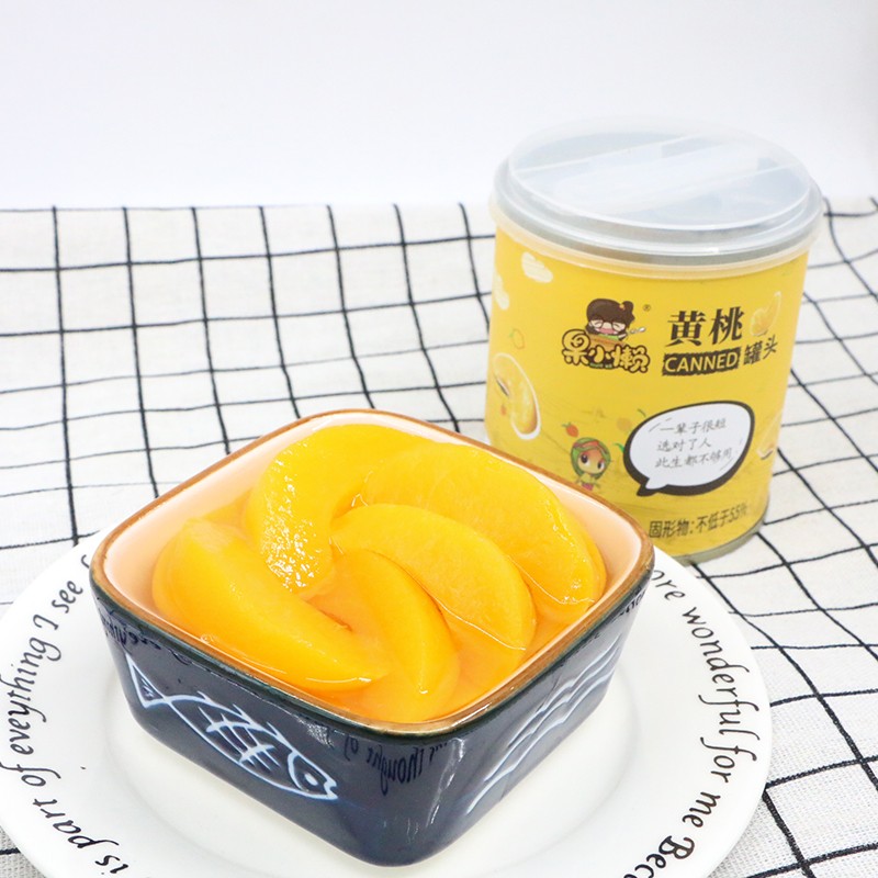 天同 果小懒312克x6罐黄桃罐头午后新鲜水果罐头便携即食储备