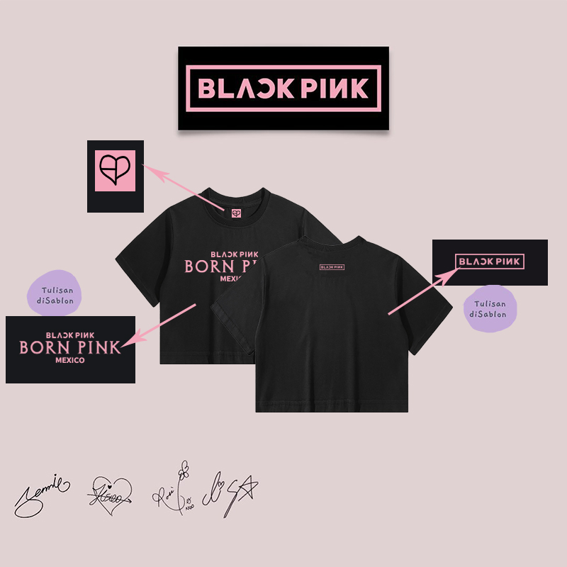 金智秀同款bornpink墨西哥演唱会周边BLACKPINK应援服lisa短袖 - 图1