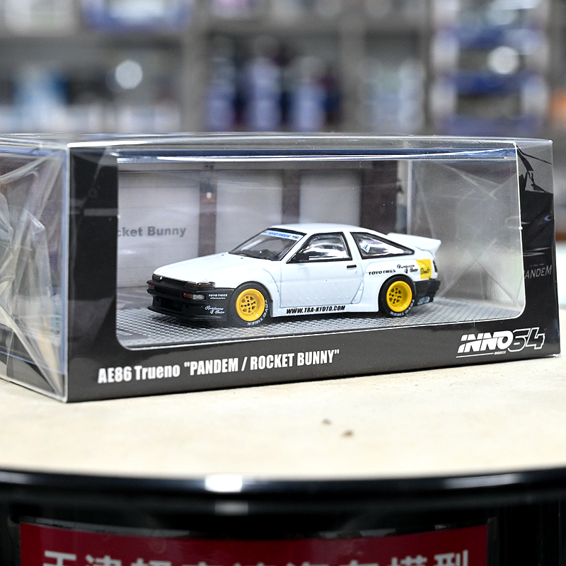 INNO 1:64火箭兔 COROLLA TRUENO AE86宽体合金汽车模型成品-图2