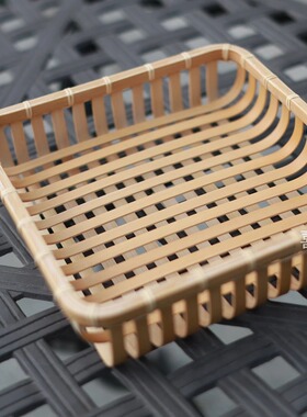 竹篮竹编茶具收纳筐茶室水果篮馒头筐零食收纳筐竹筐家用