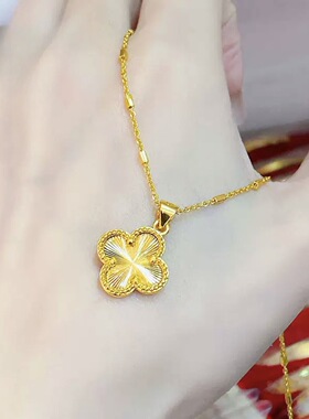 四叶草项链小众设计百搭链子