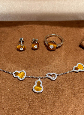 超光泽椭圆食指戒戒指耳环精致