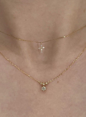 ins风精致锆石超闪锁骨链