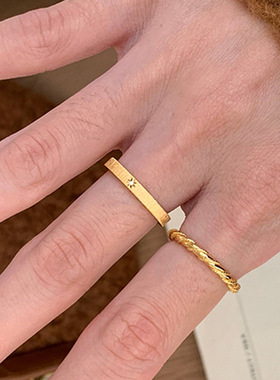 水星记拉丝戒指活口女戒