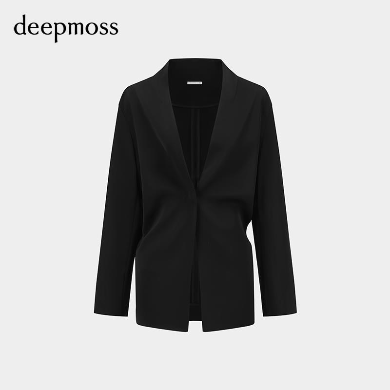 【deepmoss】2024春夏新款女装高级时尚优雅休闲气质褶裥收腰西装