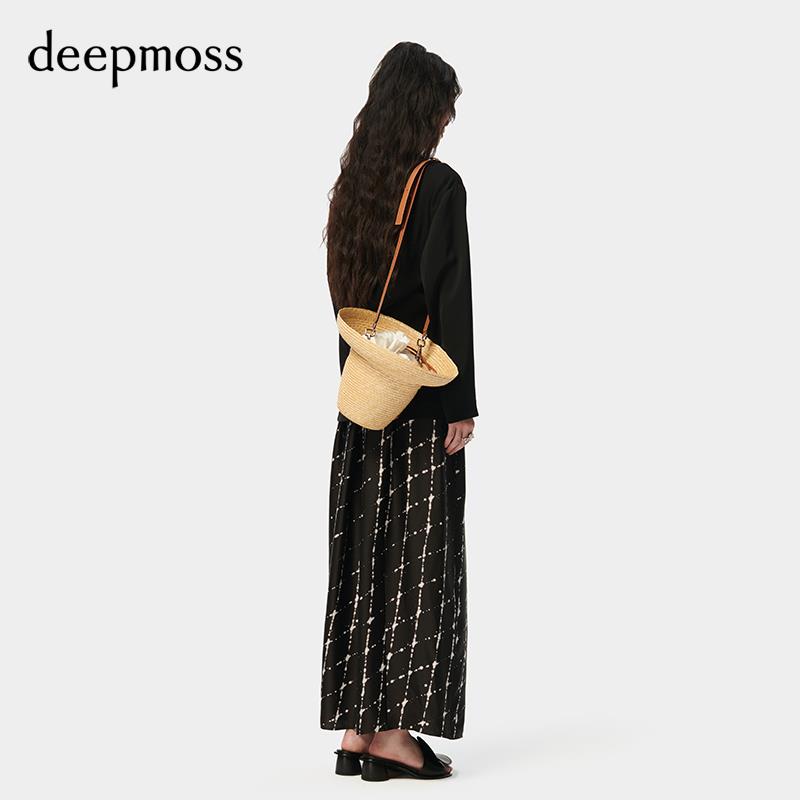 【deepmoss】2024春夏新款女装高级时尚优雅休闲气质褶裥收腰西装