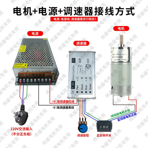 37GA555R直流齿轮减速电机12V正反调速马达24V微型慢速减速电动机 - 图2