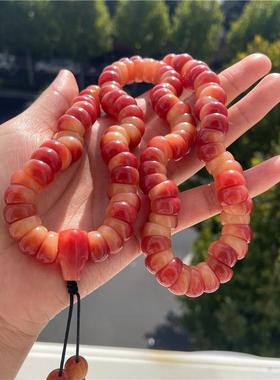 阿根廷三文鱼红纹石小桶珠手链