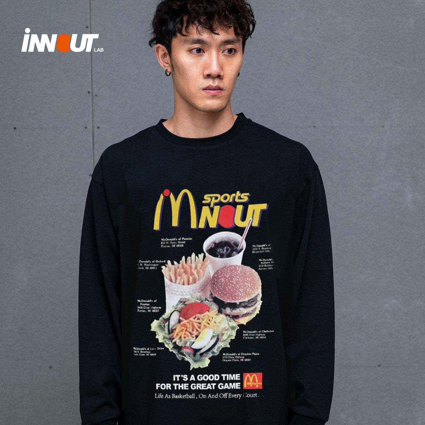 INNOUT美式秋季水洗长袖T恤情侣麦门印花运动圆领男女潮宽松国潮,淘宝优惠券,粉丝福利购,淘宝优惠卷