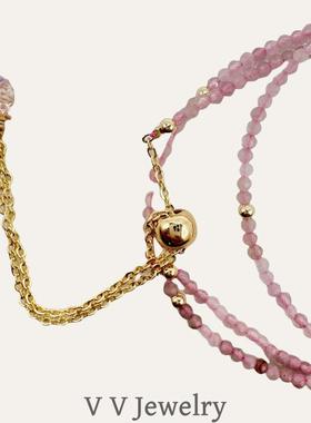 【薇阮珠宝】原创设计九紫离火芙蓉晶串珠手链圆珠链时尚小众高级