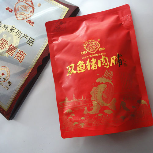 包邮靖江特产正宗双鱼猪肉脯308g非400g猪肉铺包装散装碎片边角料 - 图0