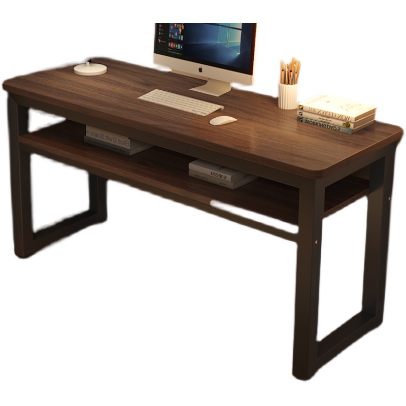 实木电脑桌台式家用简易窄书桌卧室学生写字工作台长方形长条桌子 - 图0