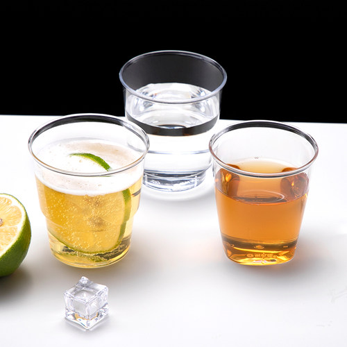 喇叭花135ml一次性航空杯 磨砂杯花纹 硬质透明塑料杯100个 - 图1