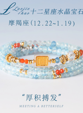天然海蓝宝手串十二星座双鱼座温柔入梦高级感女款生日礼物