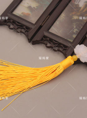 古风白色莲花流苏挂件diy