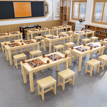 Solid wood Easy Go table and chairs Combined school tutoring class chess table Home training Chinese Go chess table