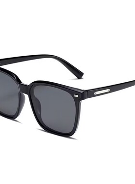 新款韩版方形圆脸大框防紫外线金属铰链墨镜女潮显瘦高级感太阳镜