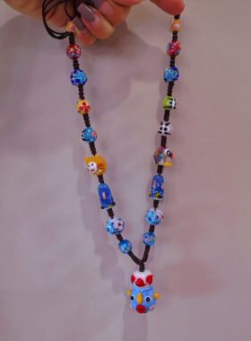 原创琉璃珠达摩项链手工编织闺蜜款送礼物腓尼基娃娃守护神琉璃