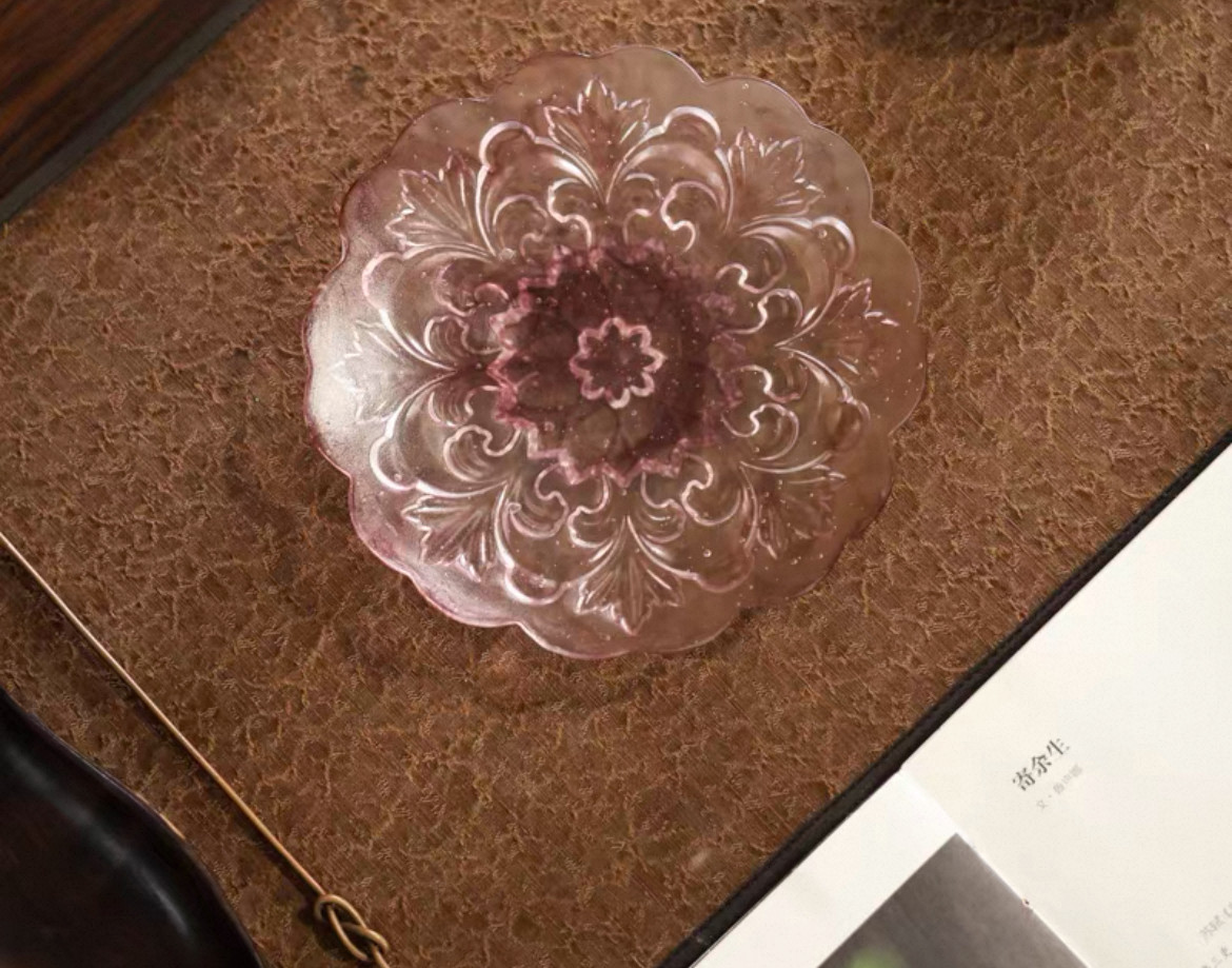 心缘堂琉璃紫色渐变瑶池花语壶承莲花花边茶托干泡盘13.5 x 2cm,淘宝优惠券,粉丝福利购,淘宝优惠卷