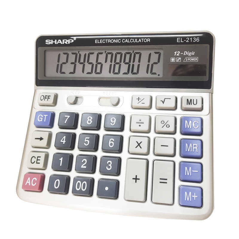 (包邮)SHARP夏普EL-2136办公计算器电脑按键银行金融财务会专用 - 图0