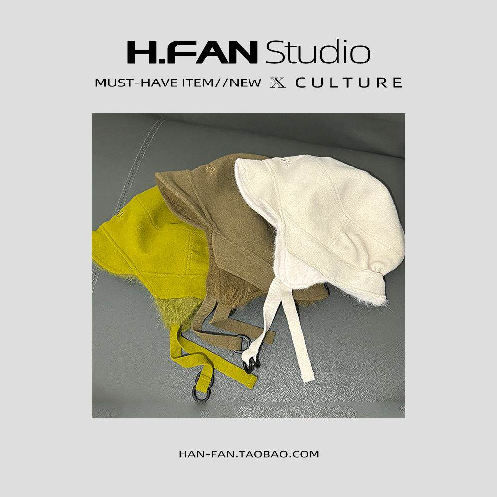 韩国护耳保暖毛呢飞行员帽雷锋帽防风防寒加厚双面戴显脸小百搭冬