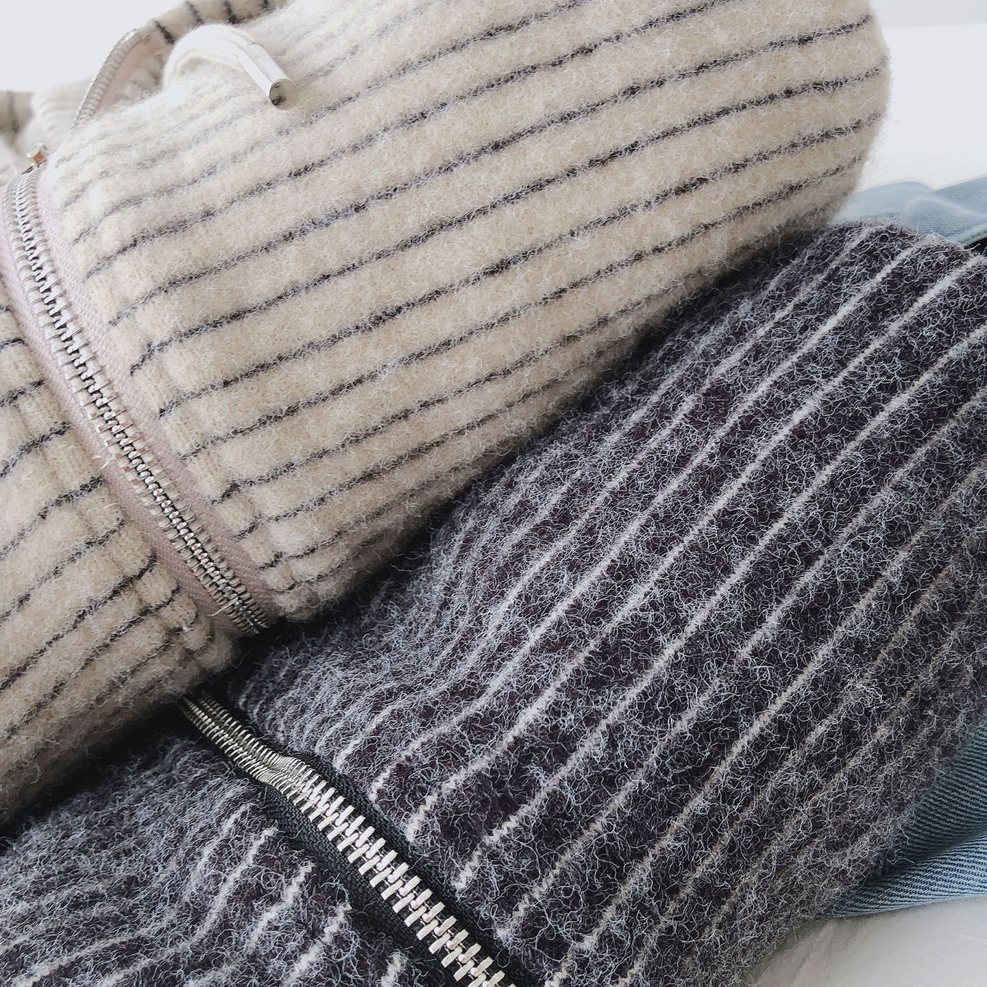 软糯兔绒条纹针织卫衣女毛绒绒秋冬休闲宽松加绒加厚长袖开衫外套,淘宝优惠券,粉丝福利购,淘宝优惠卷