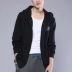 Mùa xuân và mùa thu mới áo len nam giản dị rộng kích cỡ quần áo thể thao áo len trùm đầu áo len hip hop áo khoác nam - Áo len