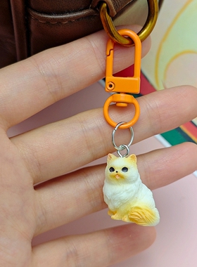 小巧精致猫咪包包挂件女士钥匙扣树脂小橘猫波斯猫挂饰