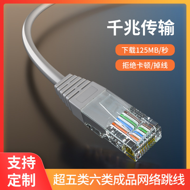 超五类六类网线cat5e非屏蔽网络跳线1成品2电脑3双绞线10米6A万兆_虎窝淘