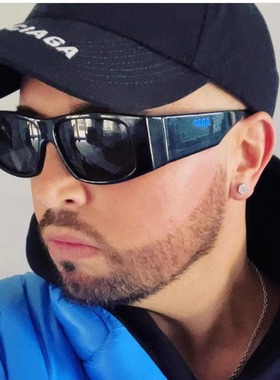 B家赛博朋克未来感字母彩色墨镜男士欧美Y2K超酷近视太阳眼镜女