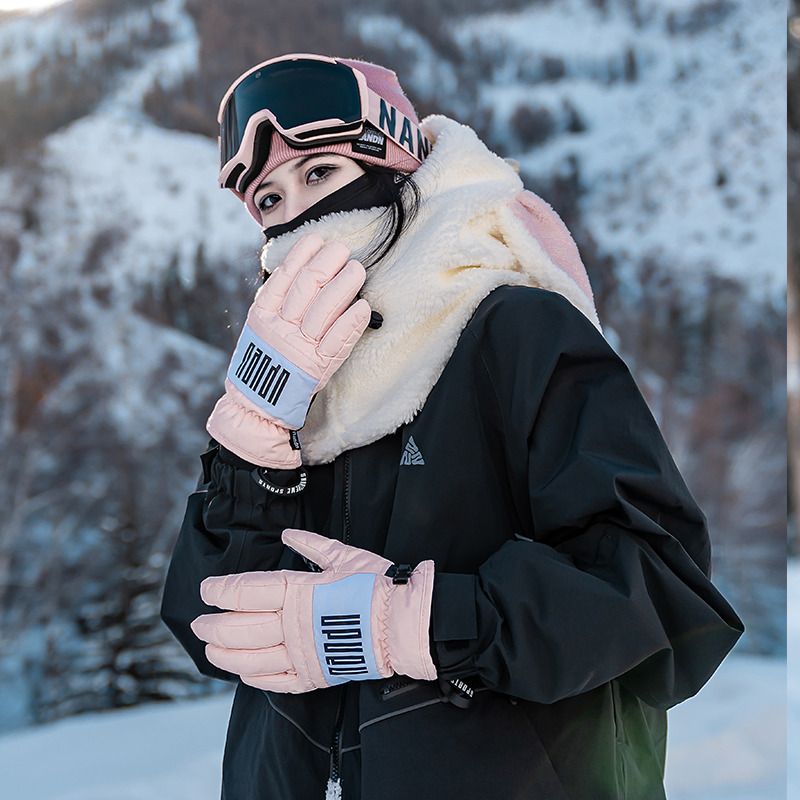 南恩NANDN新款滑雪手套五指防水保暖耐磨可触屏骑行手套男女5006 - 图0