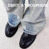 DBFIT cowhide washed four-season commuting loafers increased thick sole casual soft surface distressed micro-pleated men's derby shoes