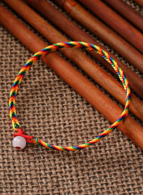 端午五色线五彩绳手链五月节热卖五色手绳手工编织五彩线学生彩绳