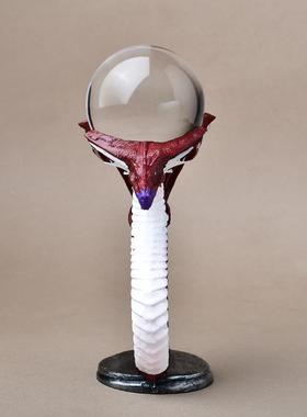 红色毒蛇摆家居装饰品白腹飞翼蛇件邪恶之蛇工艺晶品水球BKR座底