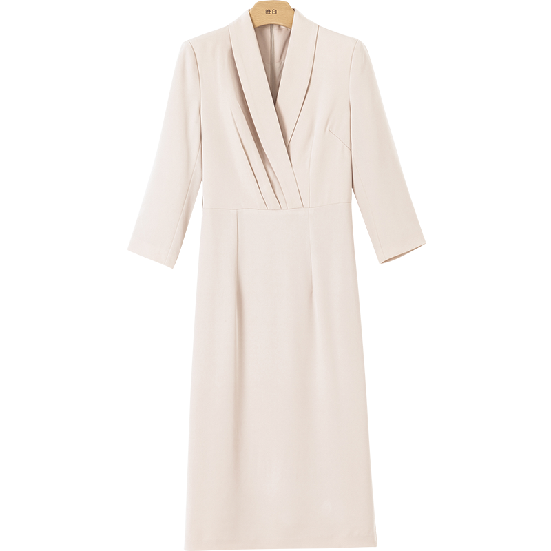 晚白2022春装新款法式高腰女连衣裙 onebuye服饰连衣裙