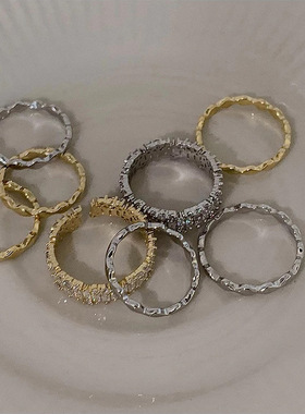 超仙精致锆石开口戒指套装韩国复古个性简约百搭气质时尚指环戒子