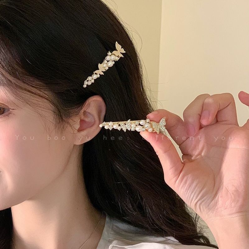 珍珠蝴蝶发夹女春夏森系刘海夹子精致仙女一字夹侧边发卡精致头饰,淘宝优惠券,粉丝福利购,淘宝优惠卷