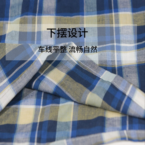 5条阿罗裤男士纯棉梭织大码平角内裤中老年宽松家居睡裤格子短裤 - 图2