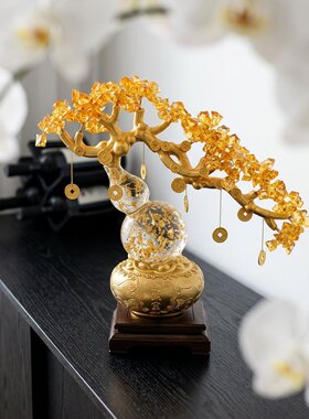 新中式葫芦水晶树形摆件乔迁礼