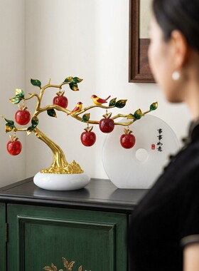 国风柿子树小鸟造型摆件乔迁礼