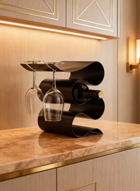 现代轻奢金属酒架装饰摆件