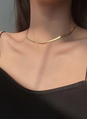 钛钢蛇骨链女男叠戴高级感项链