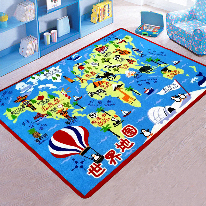 机洗儿童地毯中国行政划分地图世界地理政区地形图地垫宝宝爬行垫