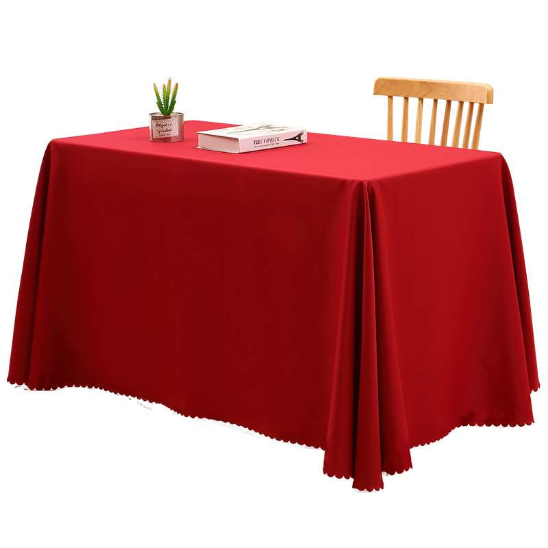 红色桌布长方形定制印logo定做会议展会广告活动台面布置印刷红布 - 图0