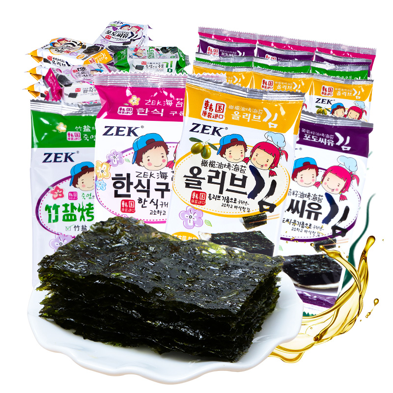 zek旗舰店韩国进口宝宝孕妇海苔 zek食品海苔系列